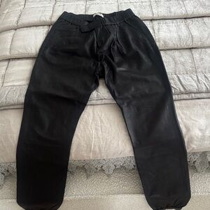 JBrand Black Lamb leather Joggers